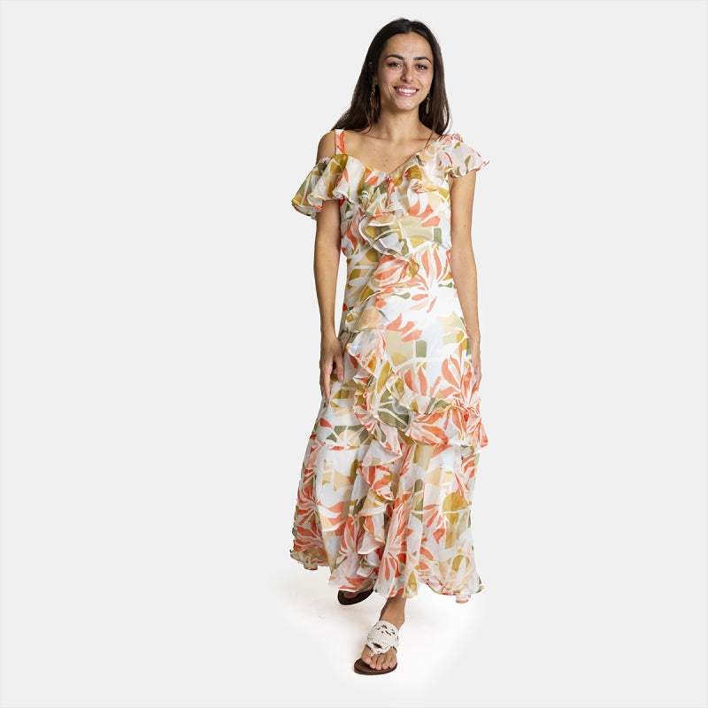 Vestido midi com padrão Ref. 8065099