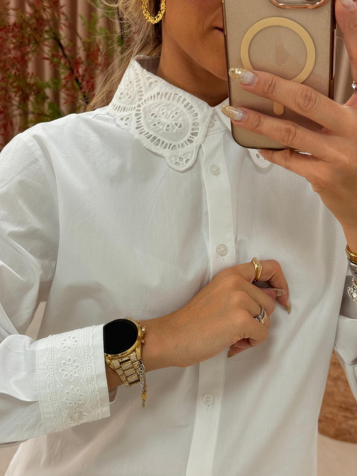 Camisa lisa com pormenor Ref. 354225