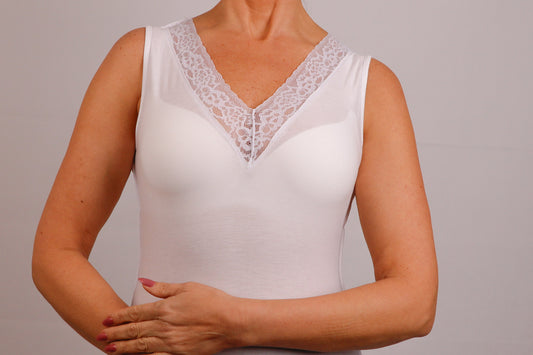 Camisola interior com renda