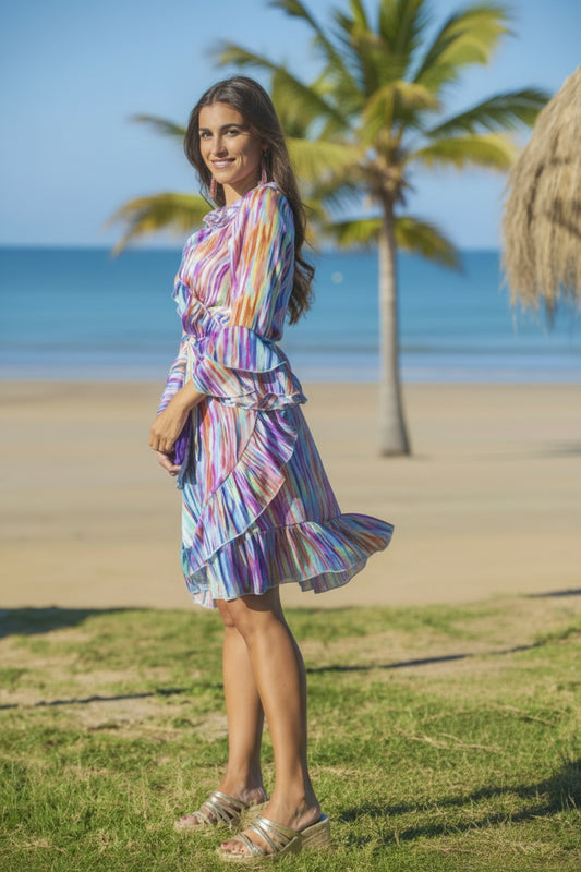Short wrap dress with print Ref. 1242360