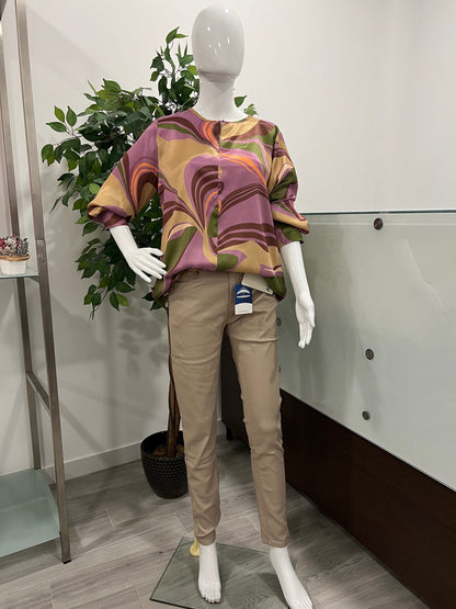 Blusa com padrão e manga longa Ref. 1234016