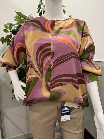 Blusa com padrão e manga longa Ref. 1234016