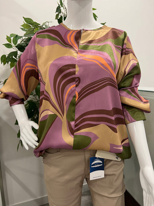 Blusa com padrão e manga longa Ref. 1234016