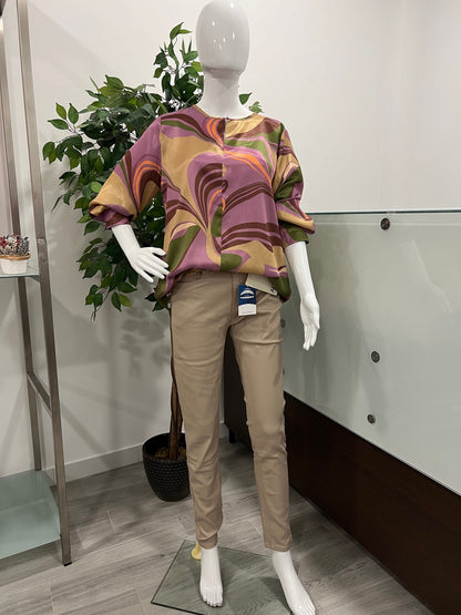 Blusa com padrão e manga longa Ref. 1234016