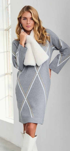 Vestido midi com padrão