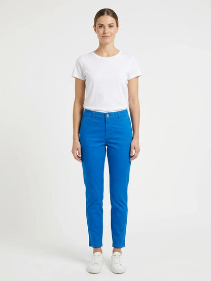 Skinny trousers with hem detail