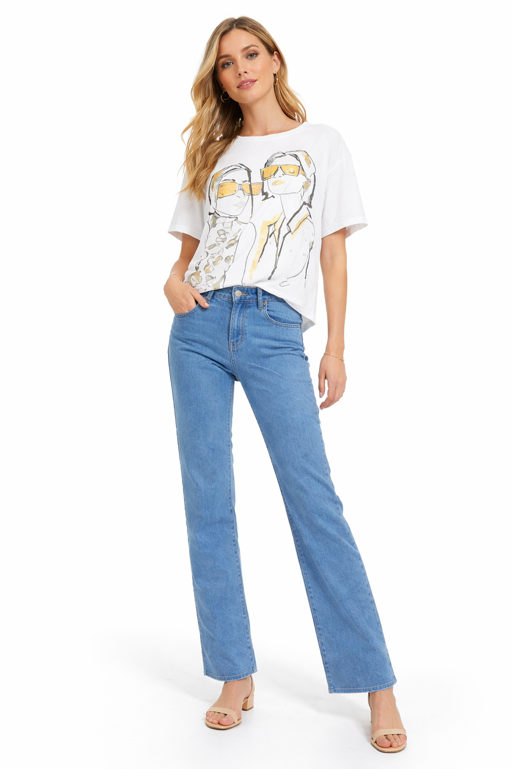 Calça de ganga wide leg