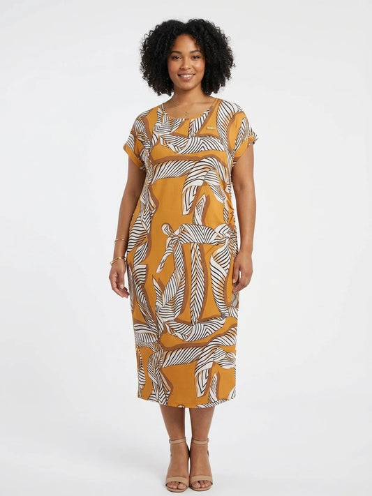 Midi dress with pattern
