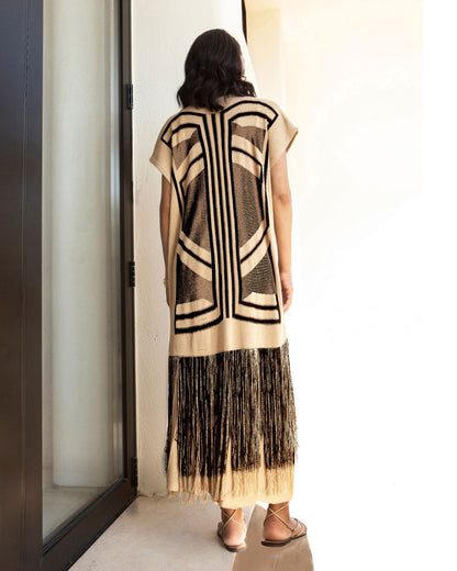 Fringed kimono
