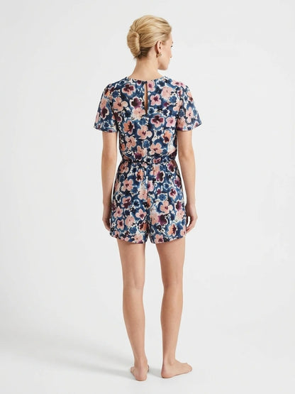 Short patterned jumpsuit