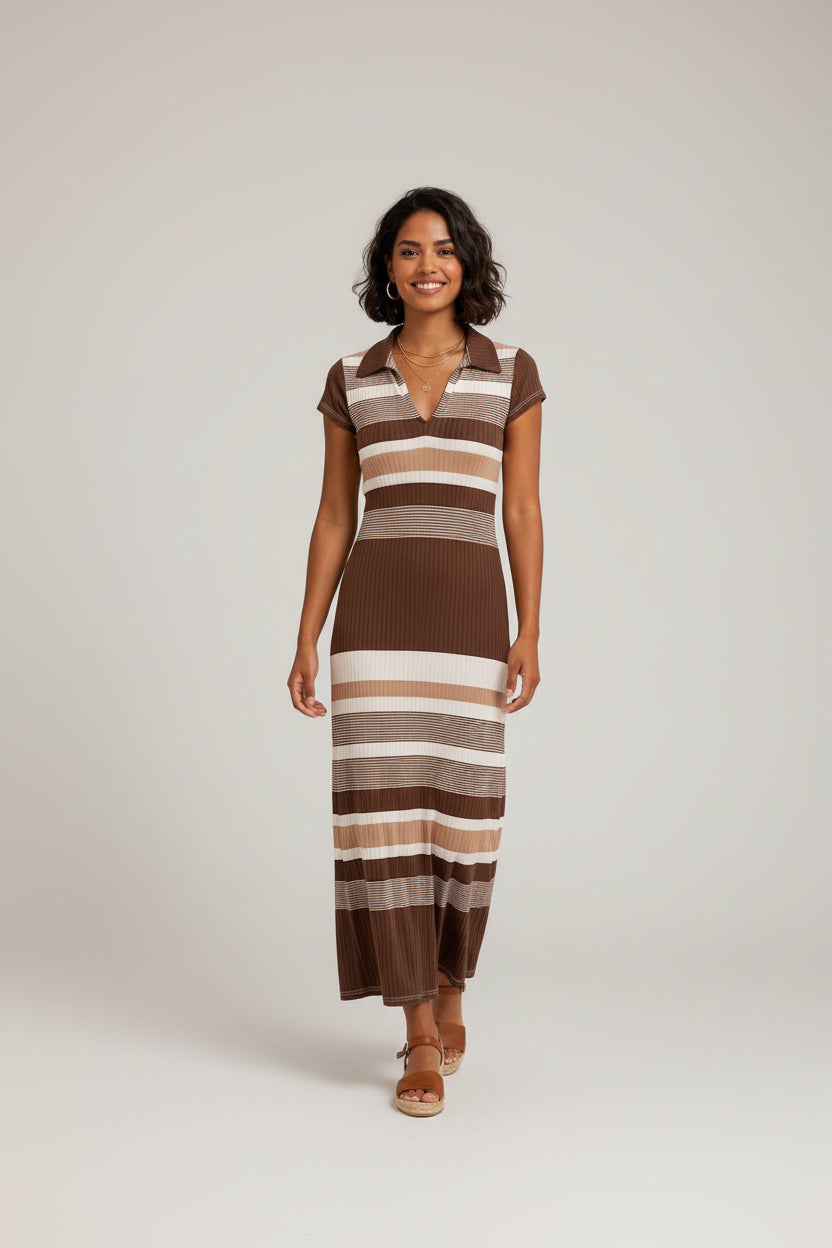 Midi dress with pattern
