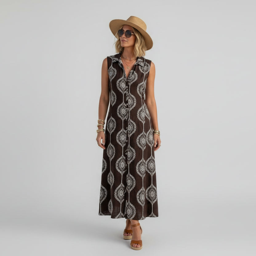 Midi dress with pattern