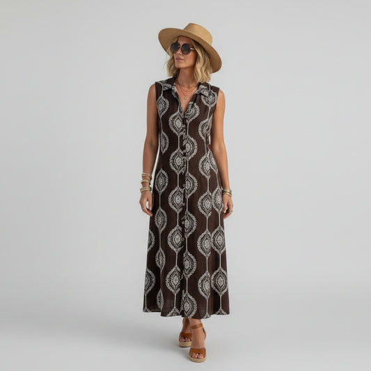Midi dress with pattern