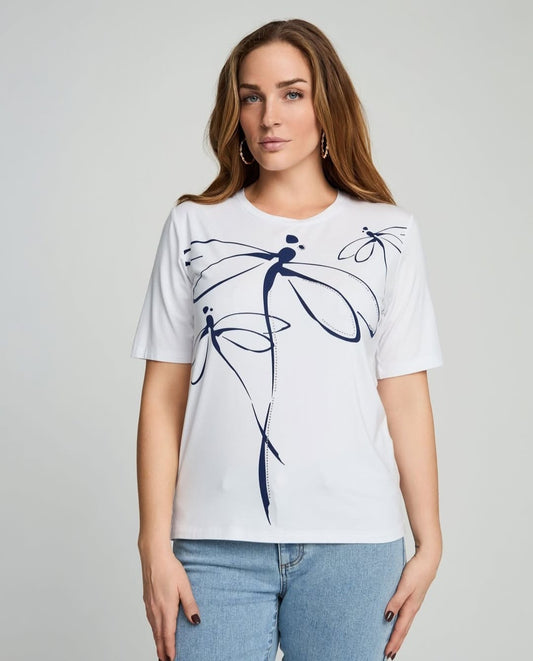 T-shirt manga curta com padrão