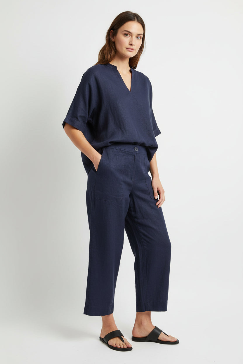 Plain linen trousers