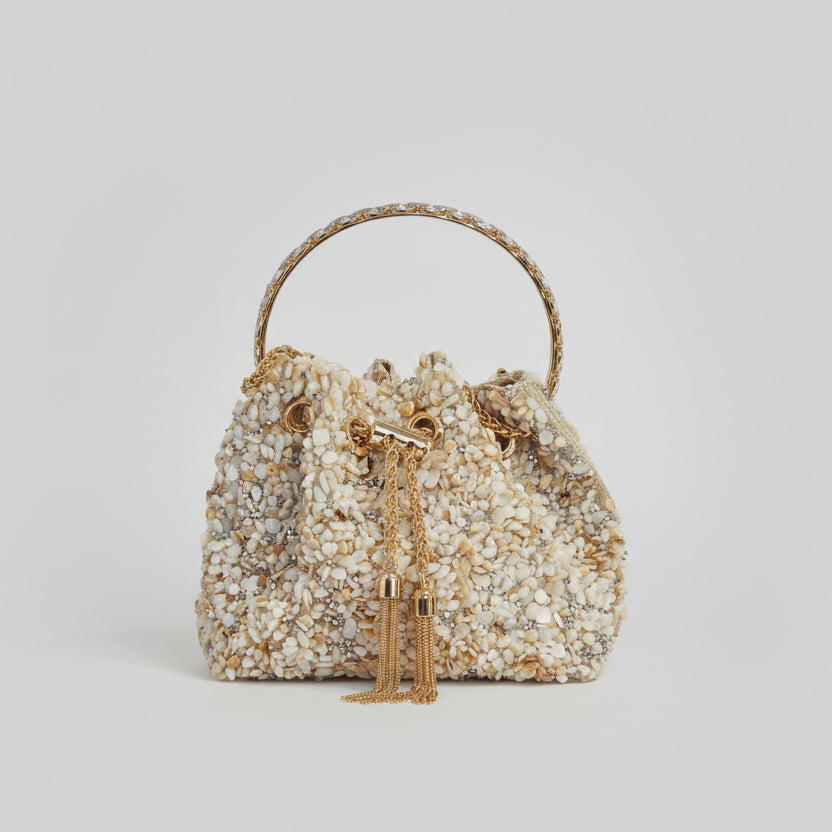 Embellished clutch bag
