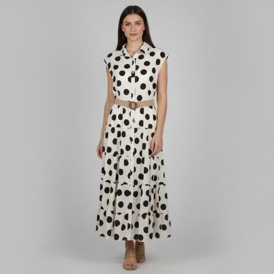 Midi dress with pattern