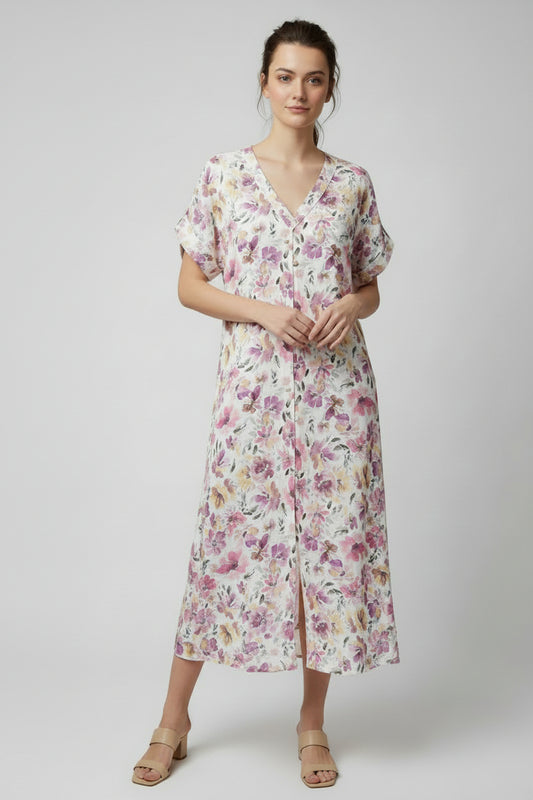 Vestido midi com padrão