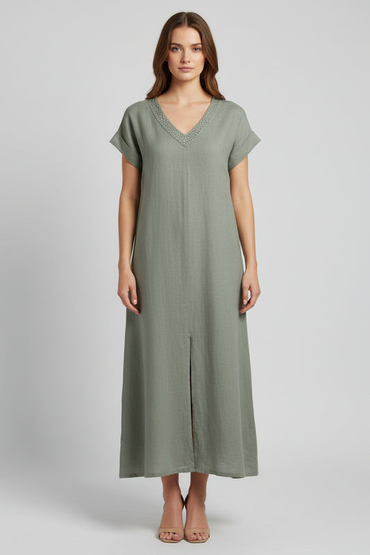 Vestido midi liso