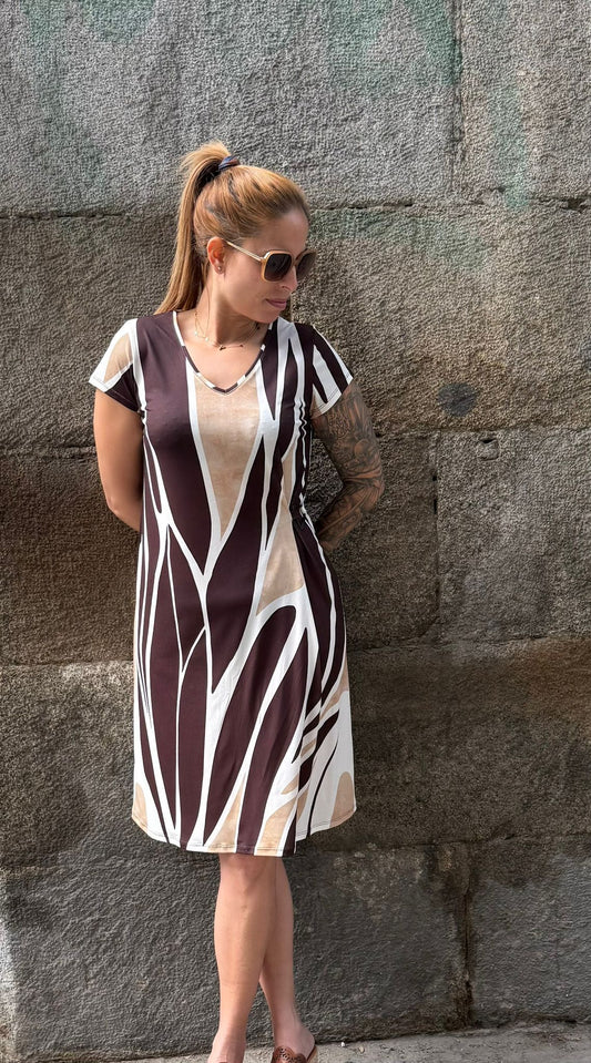 Vestido curto com padrão