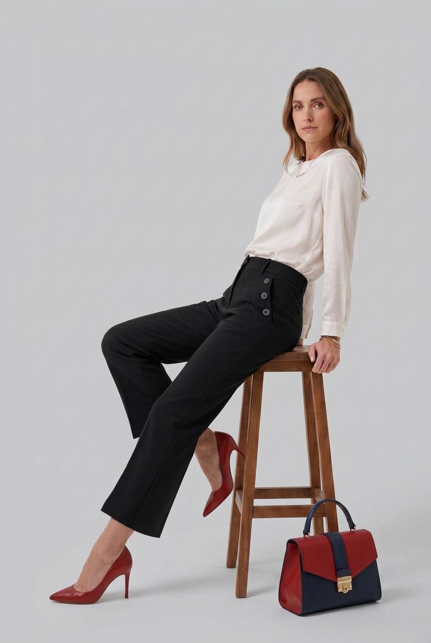 Calça direita lisa