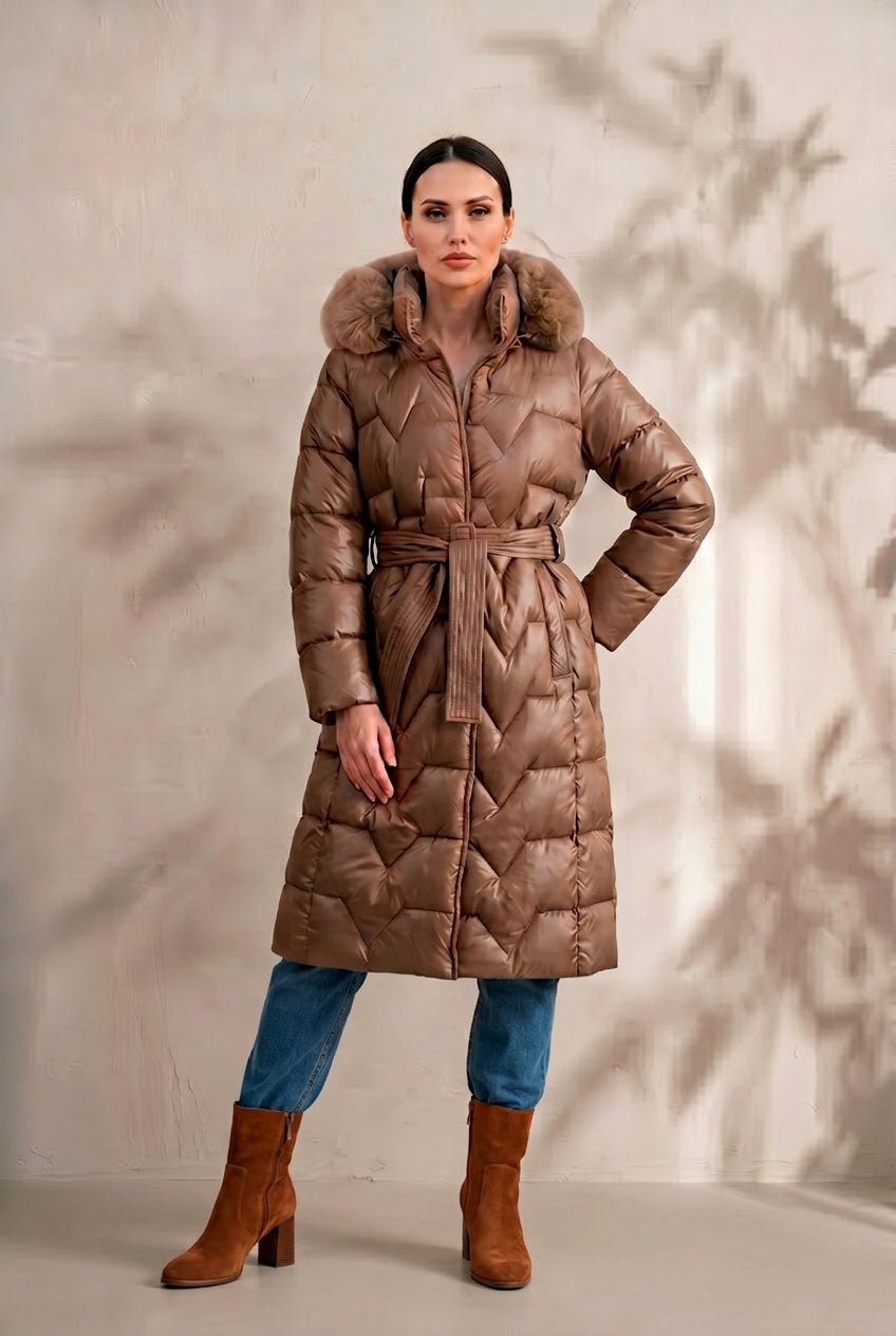 Parka comprida lisa