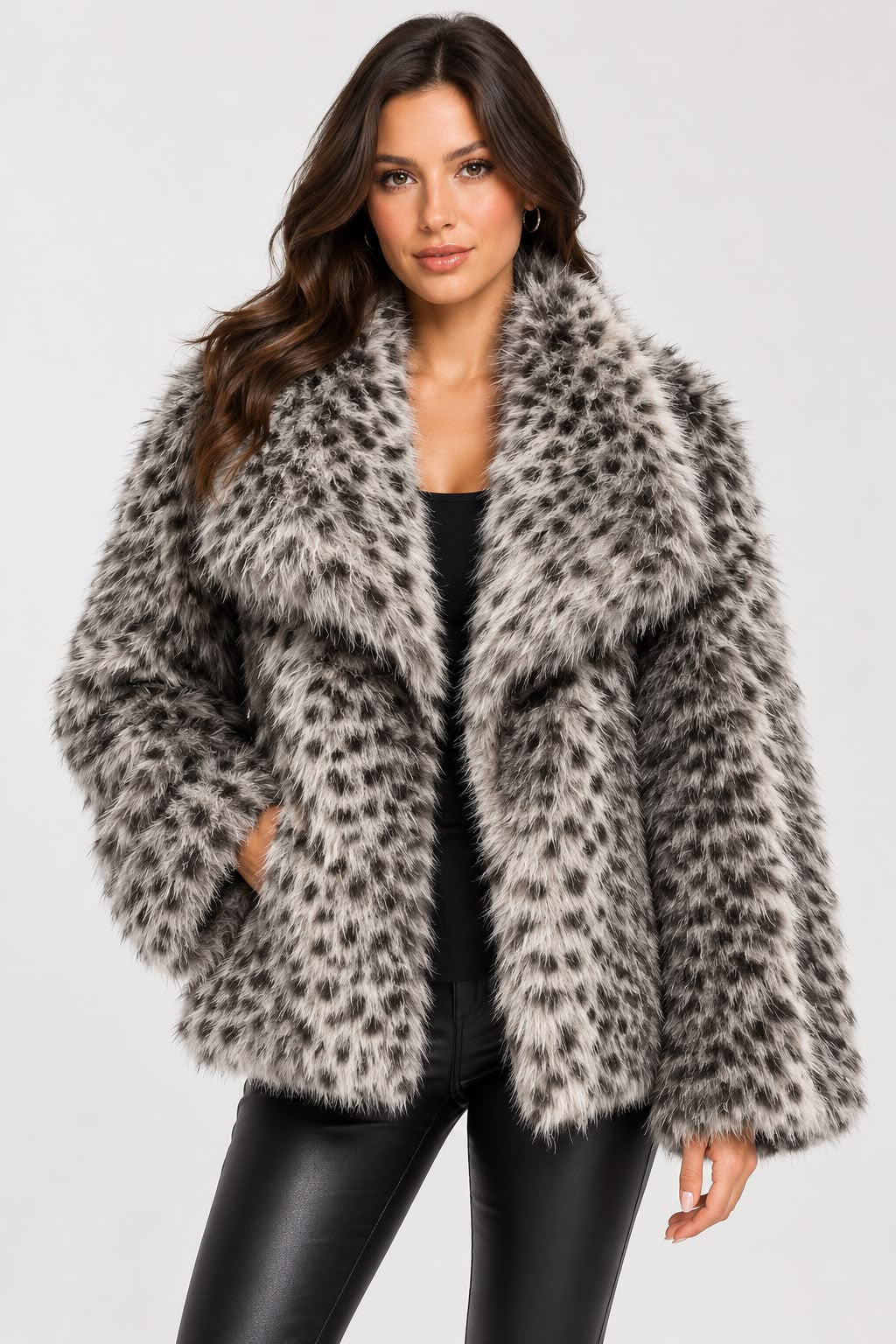 Casaco de pelo animal print