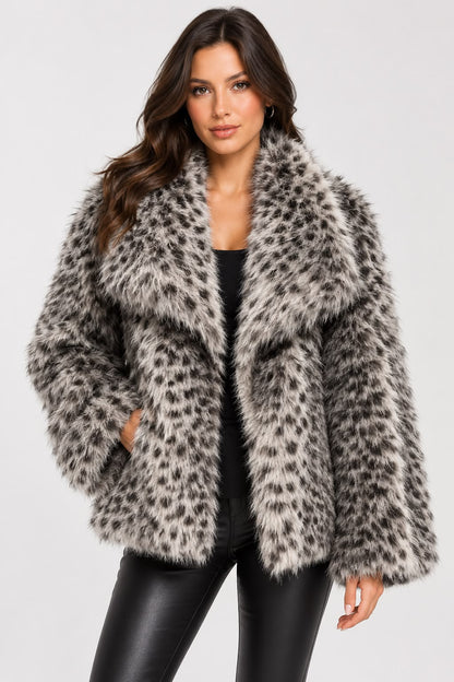 Casaco de pelo animal print