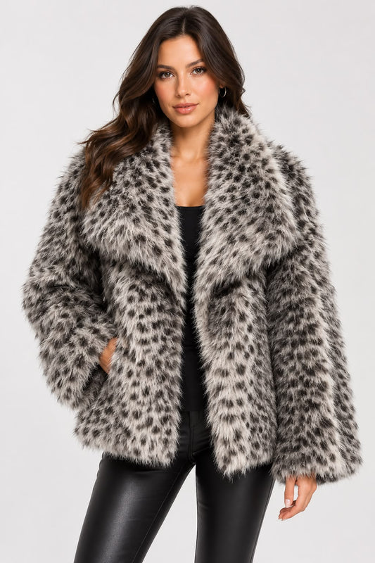 Casaco de pelo animal print