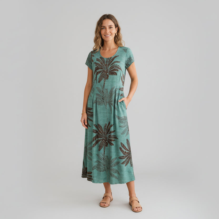 Midi dress with pattern