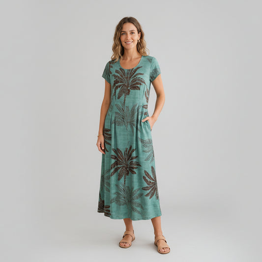 Midi dress with pattern
