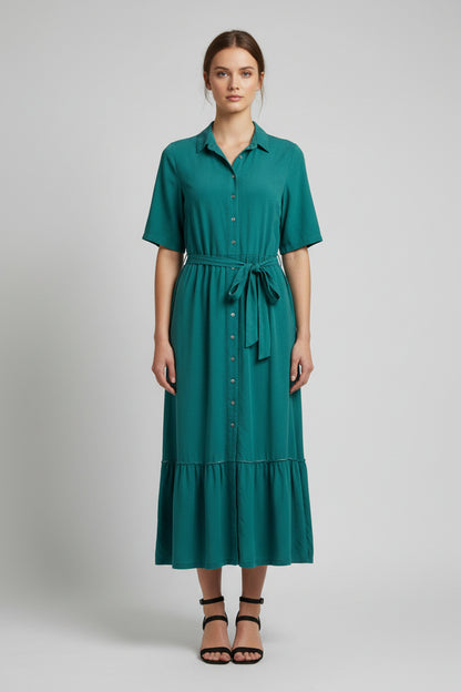 Plain long shirt dress