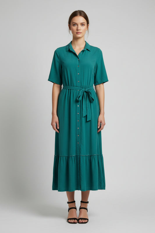 Plain long shirt dress
