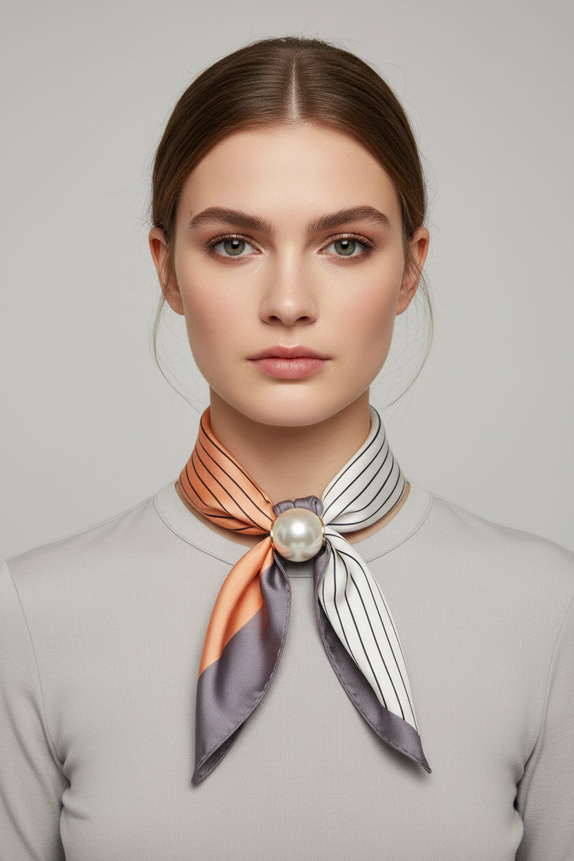 Scarf with pearl