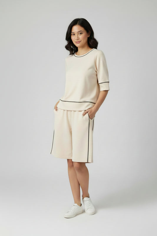 Plain knit shorts