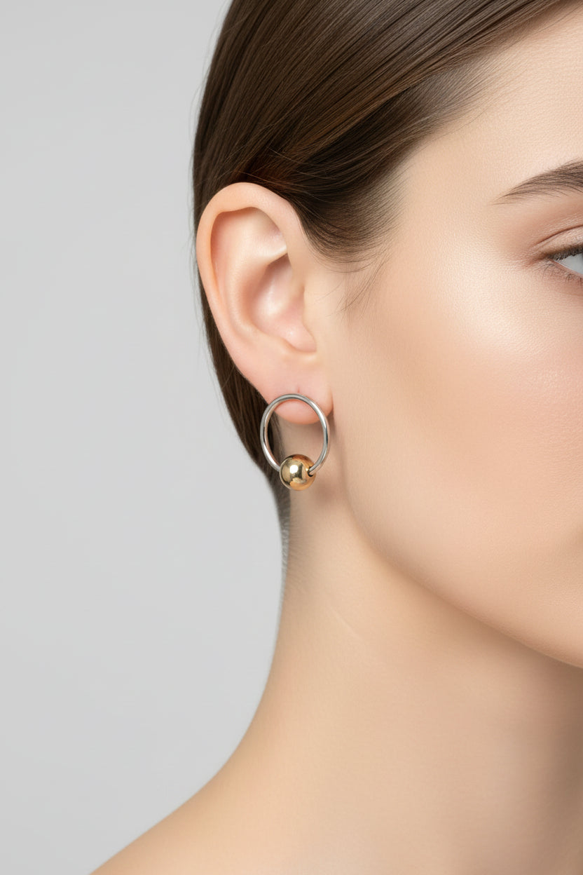 Costume Jewelry Large Stainless Steel Earrings Ref. 2021234