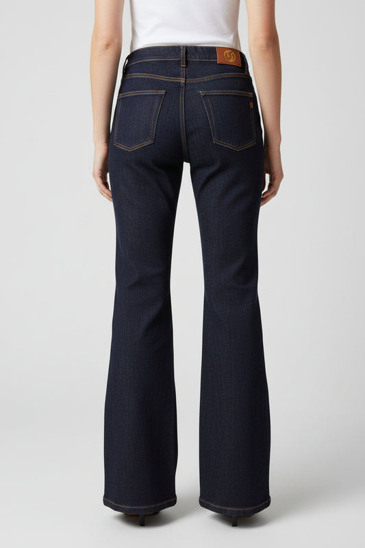 Calça de ganga pantalona