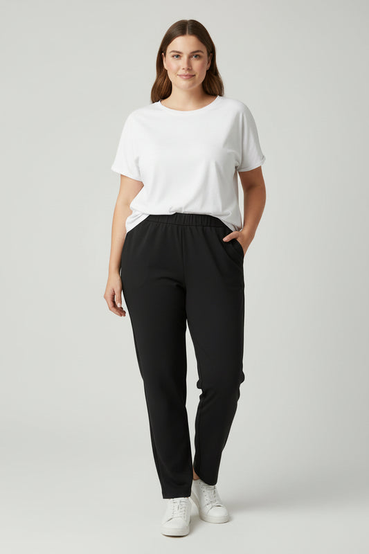 Plain straight-leg trousers with waistband Ref. 2001395
