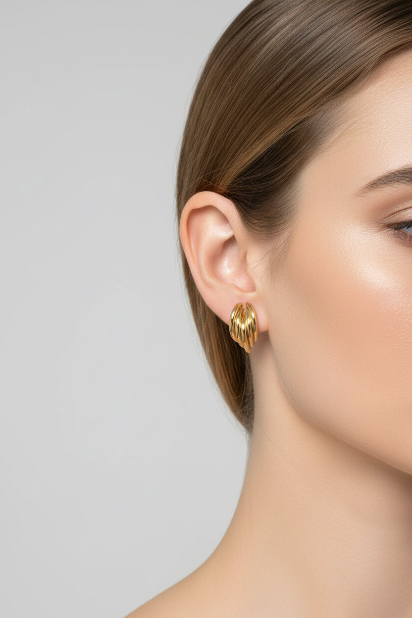 Costume Jewelry Large Stainless Steel Earrings Ref. 2021234