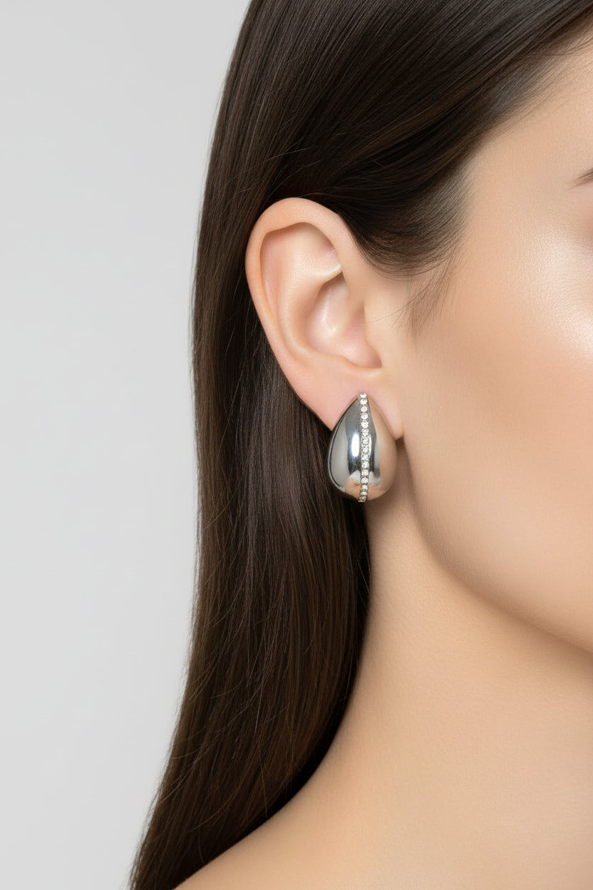 Costume Jewelry Large Stainless Steel Earrings Ref. 2021234