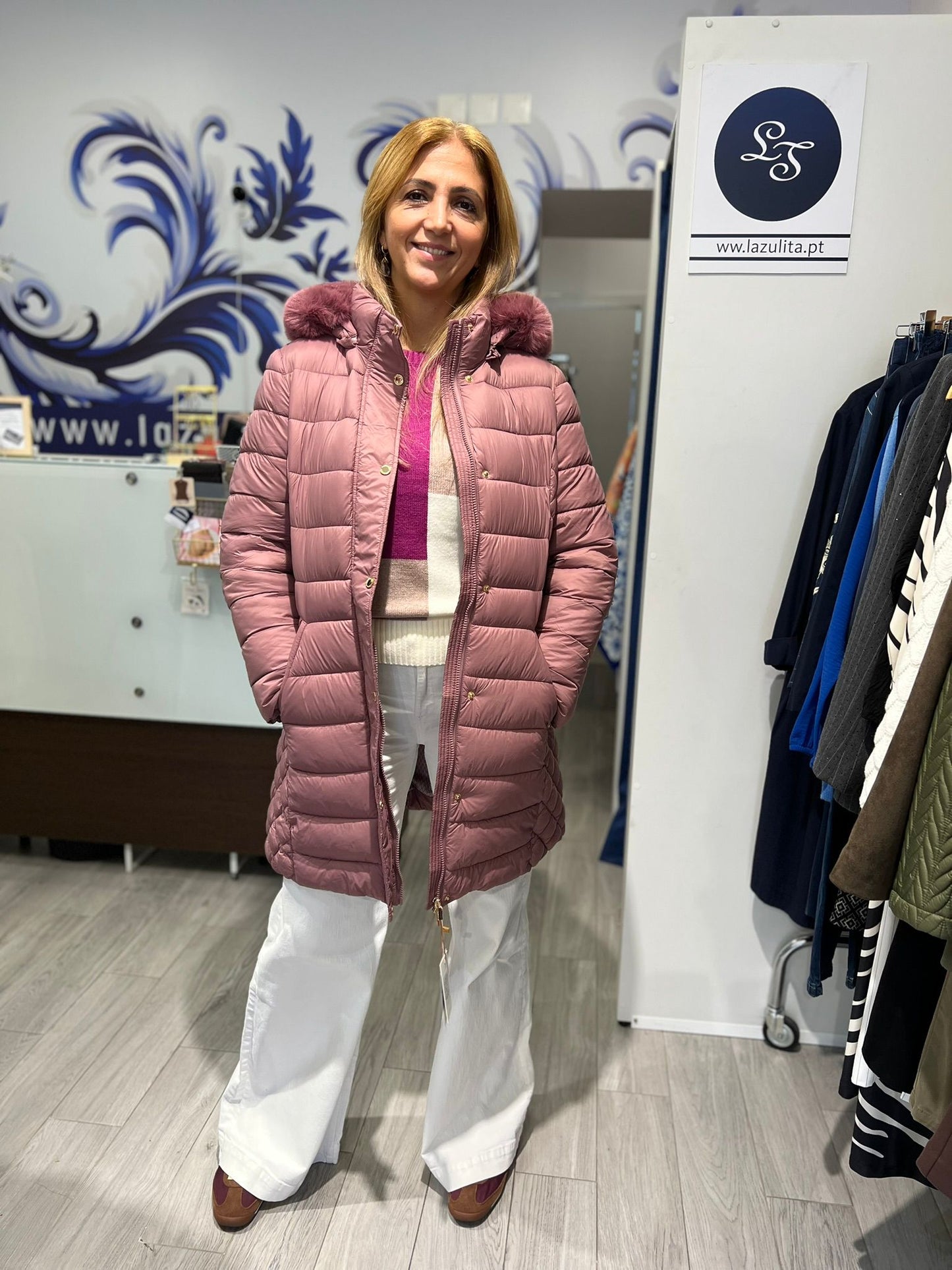 Parka acolchoada com pelo Ref. 255700