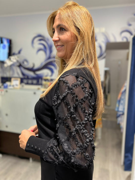 Camisola de malha com pormenor na manga Ref. 179138