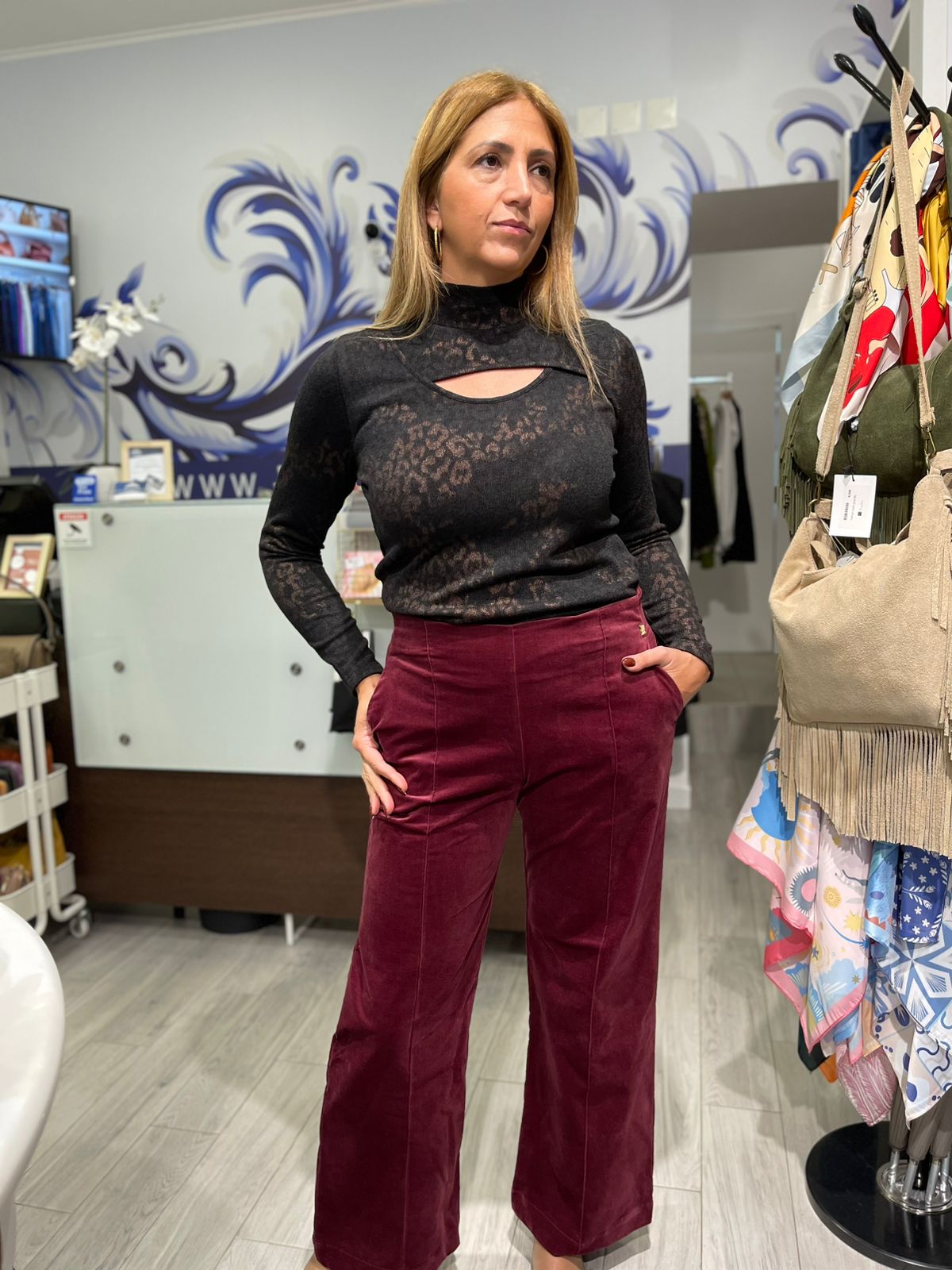 Camisola com padrão e pormenor Ref. 521012