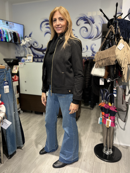 Casaco liso de suede Ref. 376820