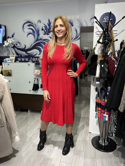 Vestido midi liso de malha Ref. 115931