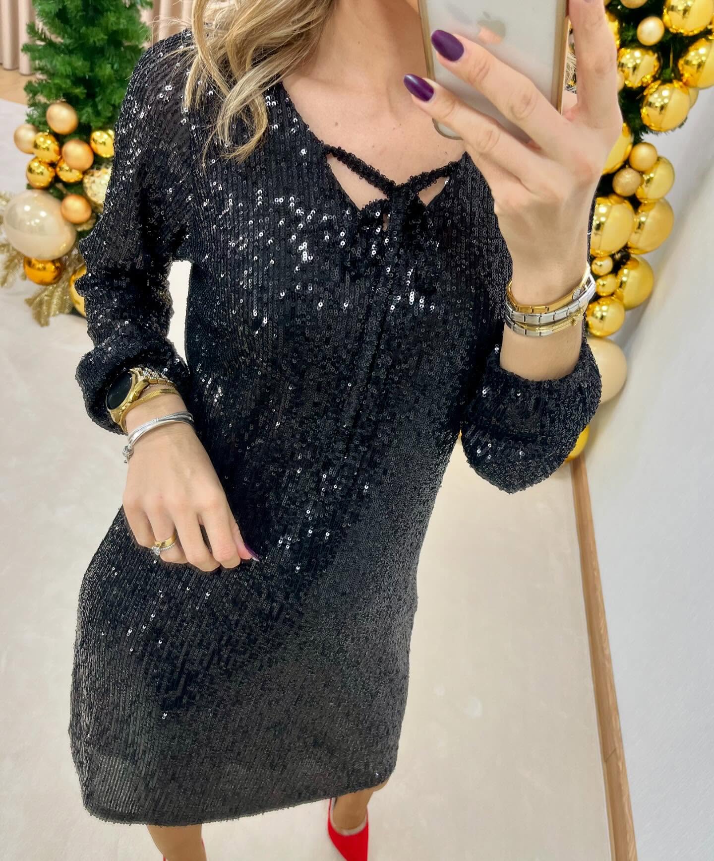 Vestido com lantejoulas Ref. 214739