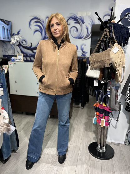 Casaco liso de suede Ref. 376820