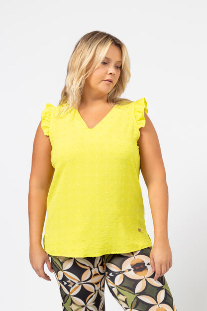 Top liso com folhos Ref. 247027
