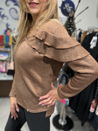 Camisola de malha com folhos Ref. 258735