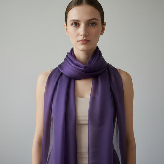 Plain shiny scarf